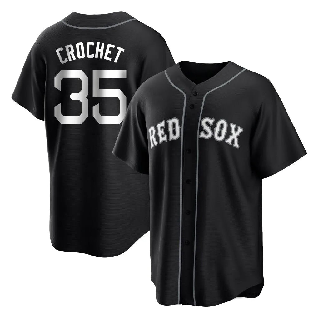 Kdoa B.Red Sox #35 Garrett Crochet Player Black Home Game Stitched Jerseys