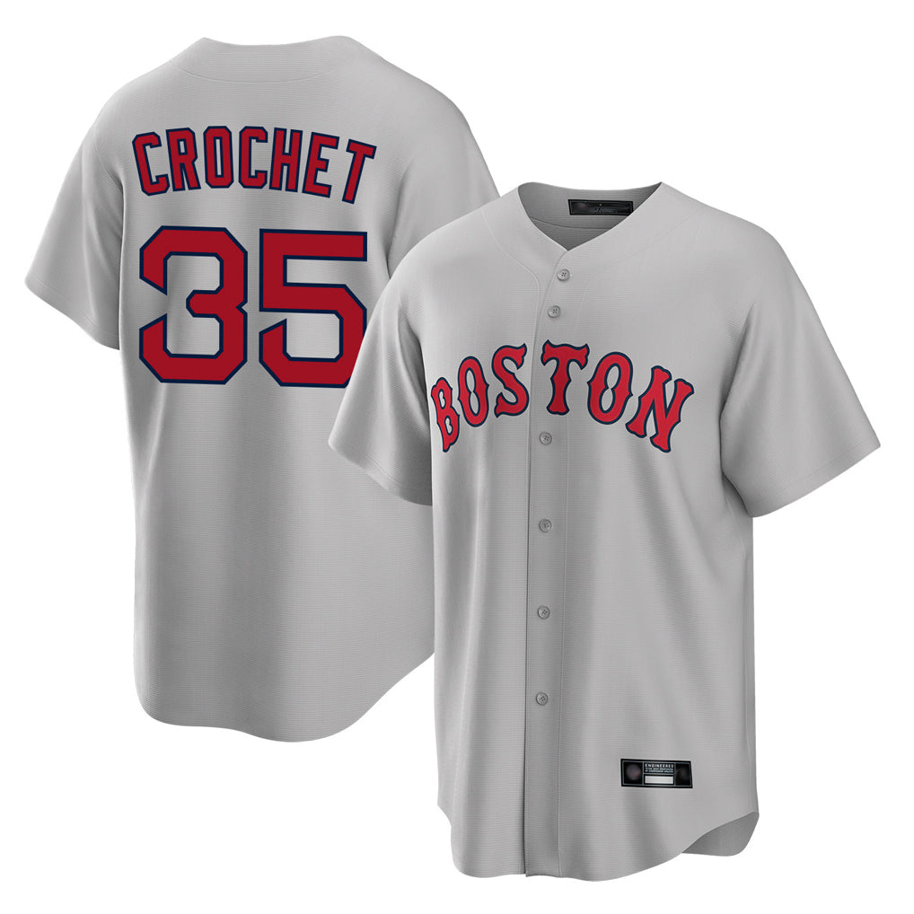 Kdoa B.Red Sox #35 Garrett Crochet Player Gray Road Home Game Stitched Jerseys