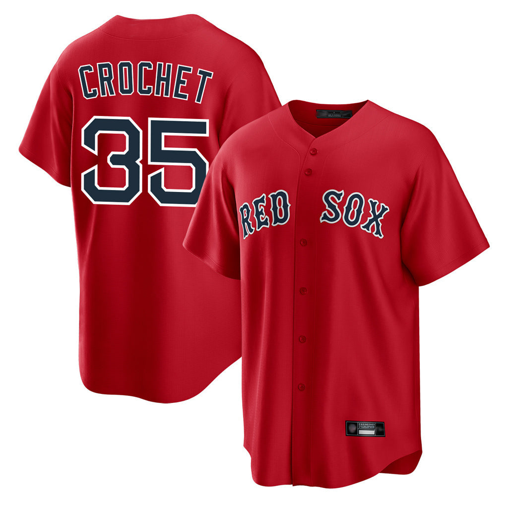 Kdoa B.Red Sox #35 Garrett Crochet Player Red Home Game Stitched Jerseys