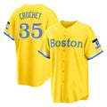 Kdoa B.Red Sox #35 Garrett Crochet Player Yellow Home Game Stitched Jerseys