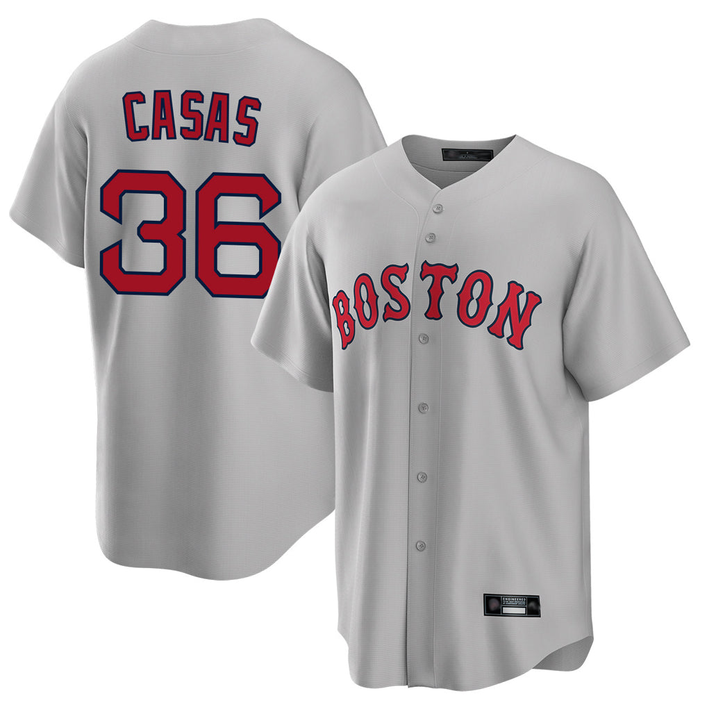 Kdoa B.Red Sox #36 Triston Casas Player Gray Road Home Game Stitched Jersey