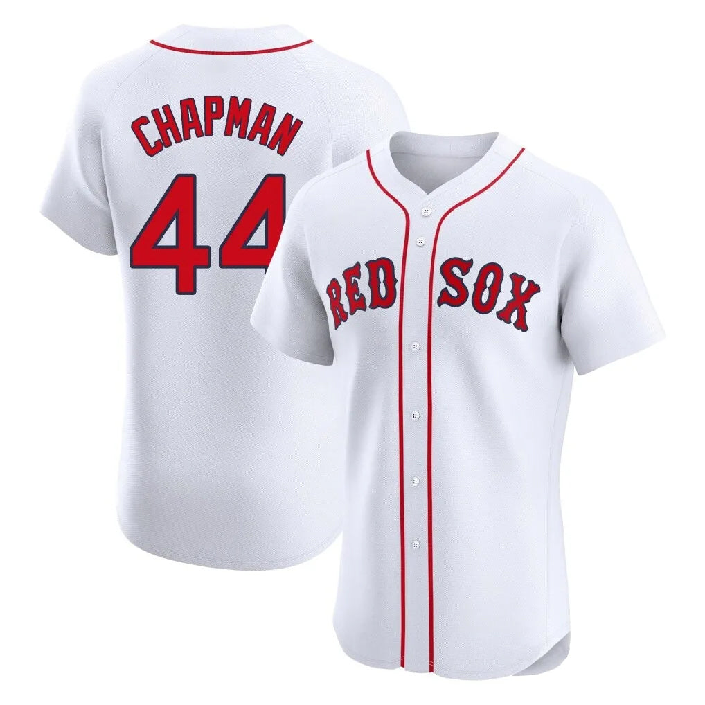 Kdoa B.Red Sox #44 Aroldis Chapman Player White Limited Elite Home Game Stitched Jerseys