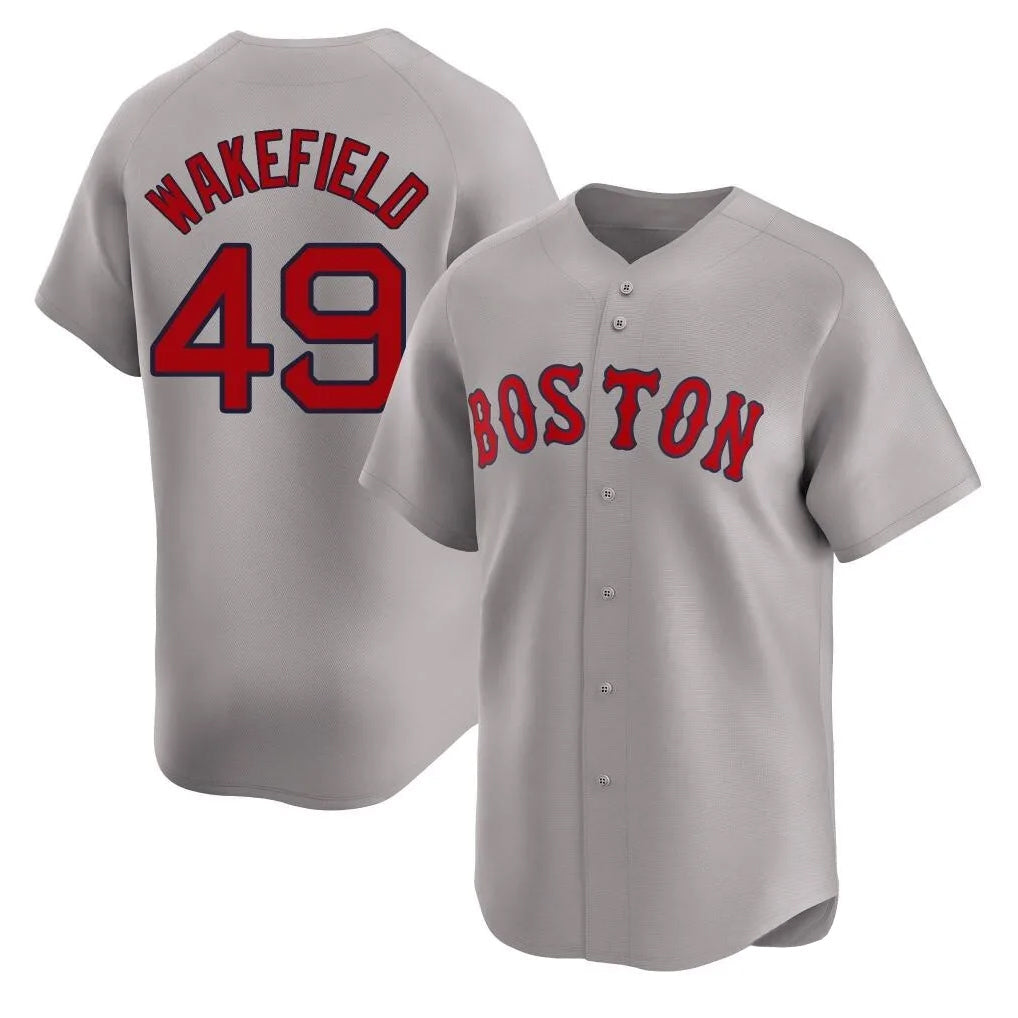 Kdoa B.Red Sox #49 Tim Wakefield Player Gray Road Limited Home Game Stitched Jerseys