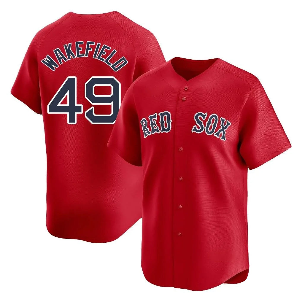 Kdoa B.Red Sox #49 Tim Wakefield Player Red Limited Home Game Stitched Jerseys