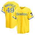 Kdoa B.Red Sox #49 Tim Wakefield Player Yellow Home Game Stitched Jerseys