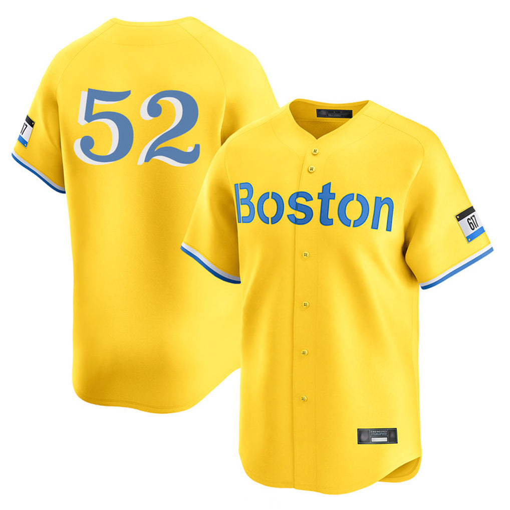 Kdoa B.Red Sox #52 Wilyer Abreu Player Yellow Limited Home Game Stitched Jerseys