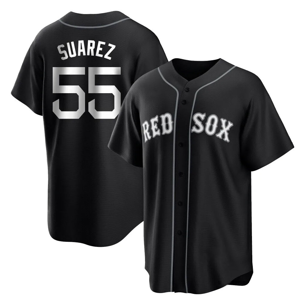 Kdoa B.Red Sox #55 Ranger Su¡§¡érez Player Black Home Game Stitched Jerseys
