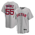 Kdoa B.Red Sox #55 Ranger Su¡§¡érez Player Gray Road Home Game Stitched Jerseys