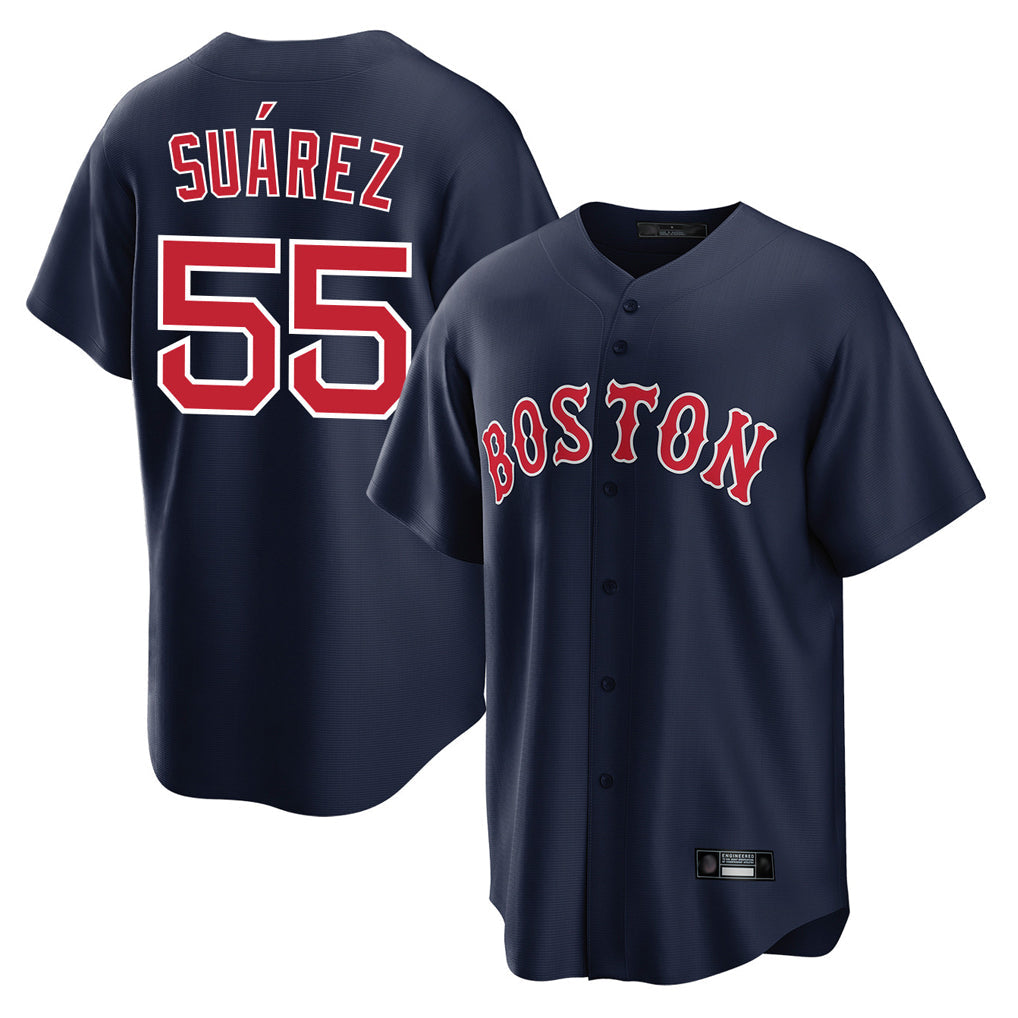 Kdoa B.Red Sox #55 Ranger Su¡§¡érez Player Navy Home Game Stitched Jerseys
