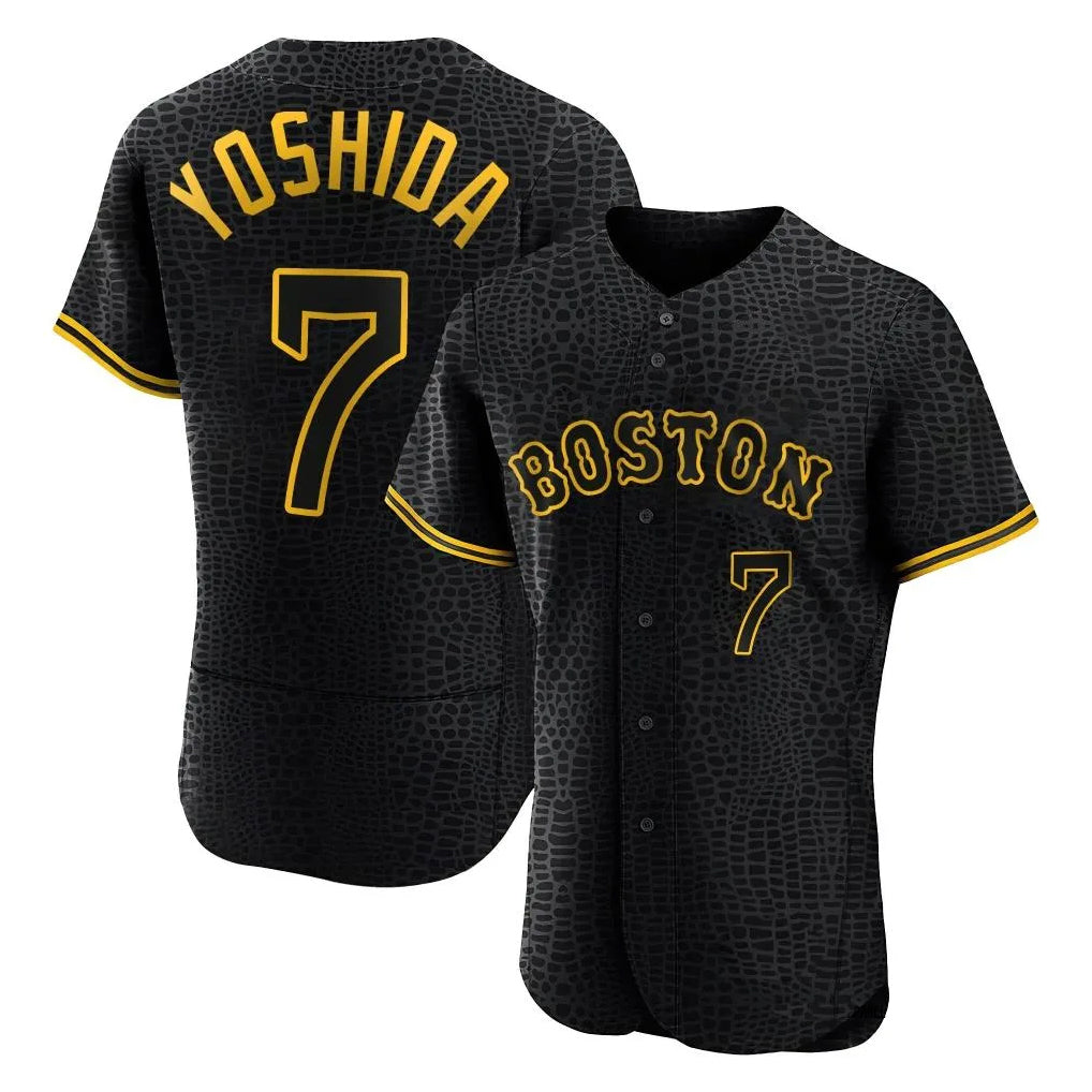 Kdoa B.Red Sox #7 Masataka Yoshida Player Black Snake Skin City Limited Elite Home Stitched Jerseys