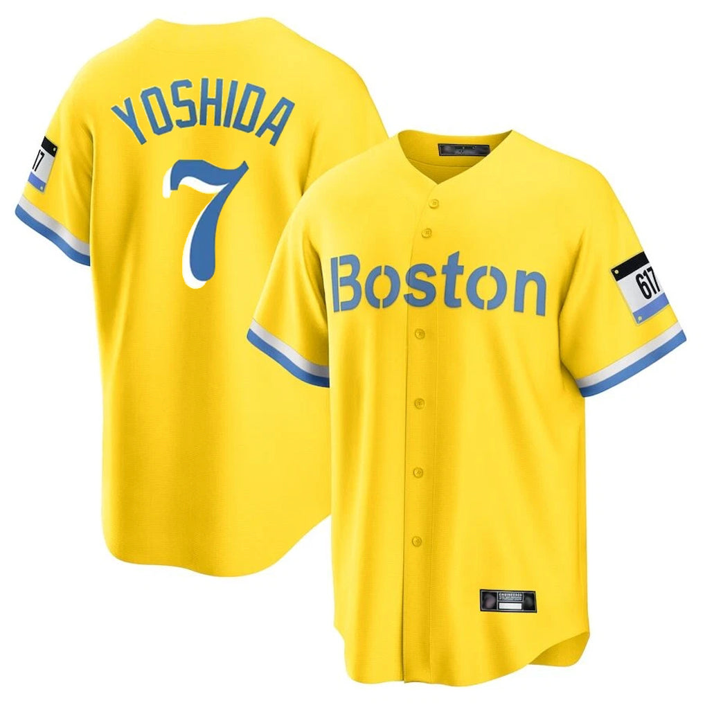 Kdoa B.Red Sox #7 Masataka Yoshida Player Yellow Home Game Stitched Jersey