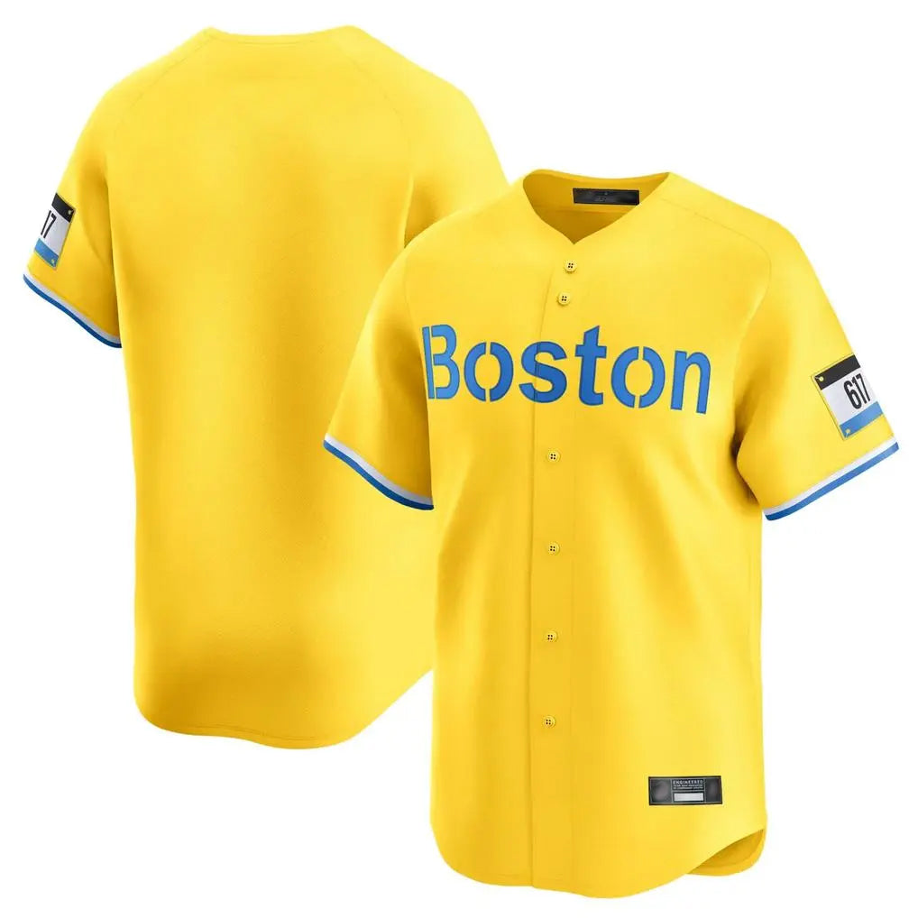 Kdoa B.Red Sox Blank Player Yellow Limited Home Game Stitched Jerseys