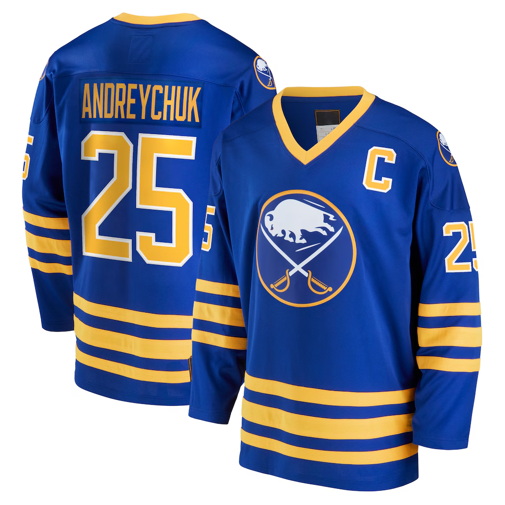 Kdoa B.Sabres #25 Dave Andreychuk Royal Breakaway Retired Player Stitched Jerseys
