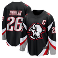 Kdoa B.Sabres #26 Rasmus Dahlin Black Alternate Captain Patch Breakaway Stitched Jerseys