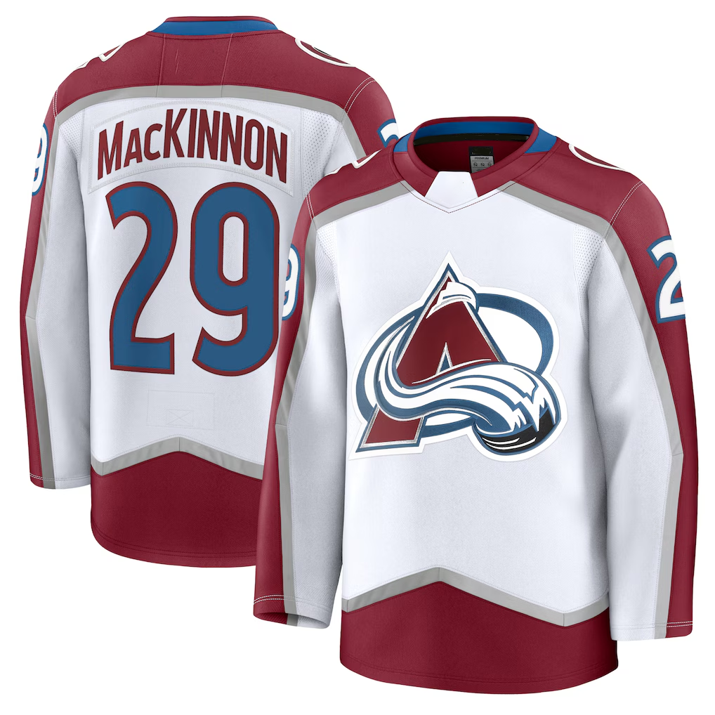 Kdoa C.Avalanche #29 Nathan MacKinnon White Away Premium Jerseys