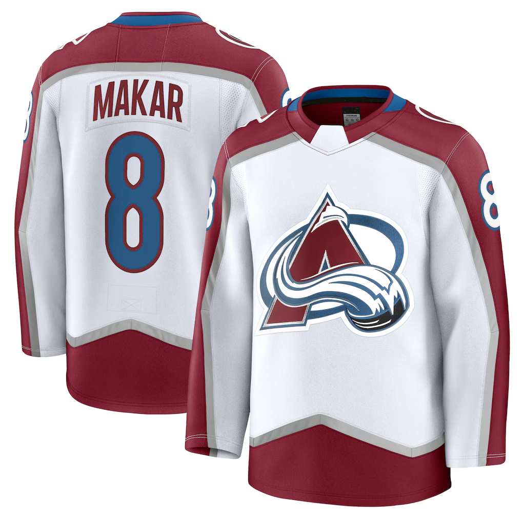 Kdoa C.Avalanche #8 Cale Makar White Away Premium Jerseys