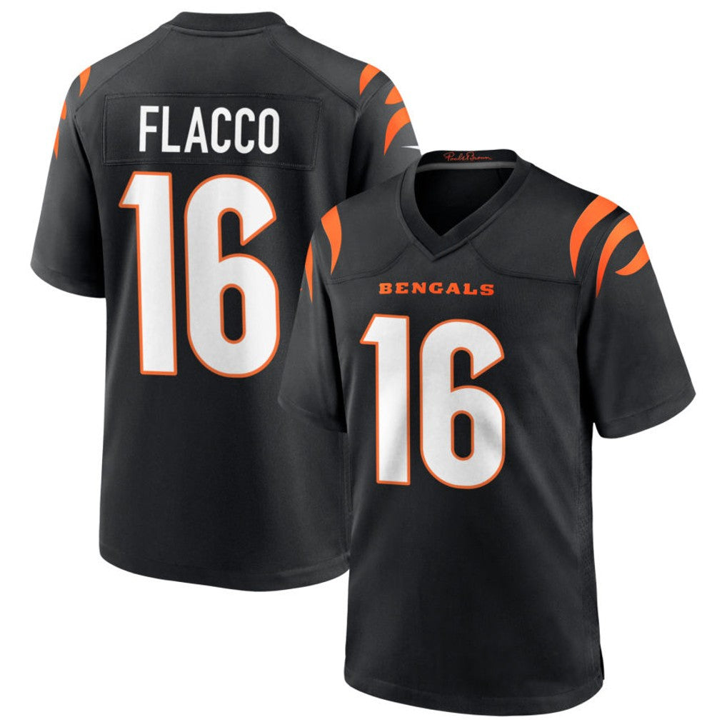 Kdoa C.Bengals #16 Joe Flacco Player Black Home Game Stitched Jerseys