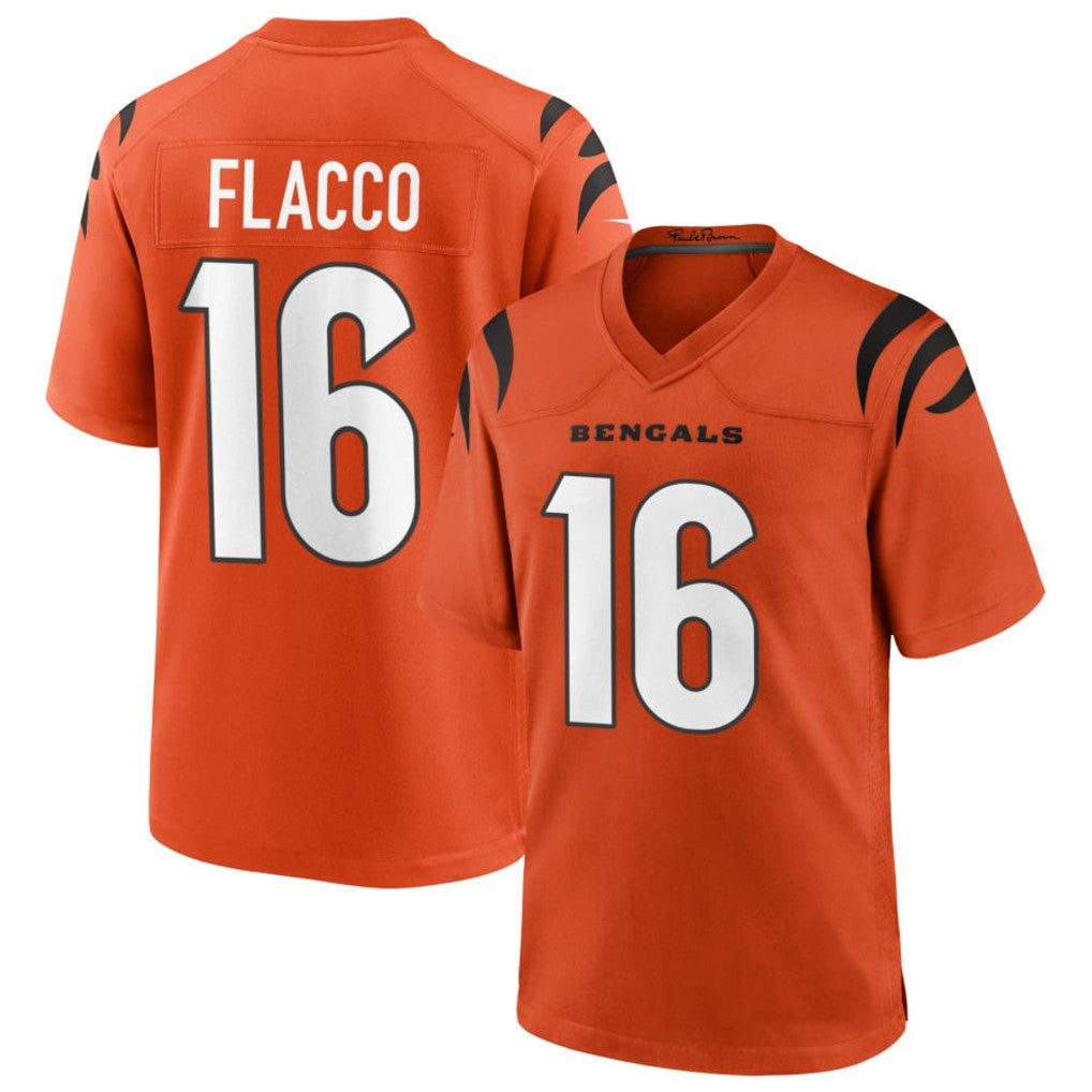 Kdoa C.Bengals #16 Joe Flacco Player Orange Home Game Stitched Jerseys