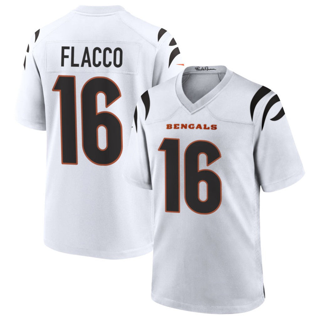 Kdoa C.Bengals #16 Joe Flacco Player White Home Game Stitched Jerseys