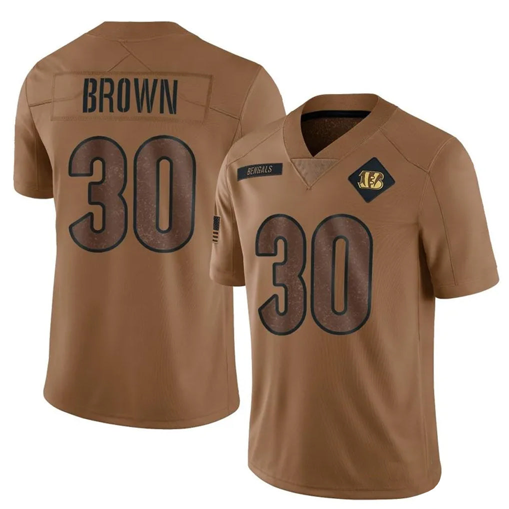Kdoa C.Bengals #30 Chase Brown Player Brown Salute To Service Limited Stitched Jerseys