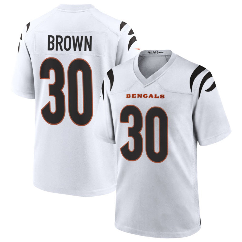 Kdoa C.Bengals #30 Chase Brown Player White Home Game Stitched Jerseys