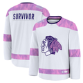 Kdoa C.Blackhawks White Hockey Fights Cancer Survivor Practice Jerseys
