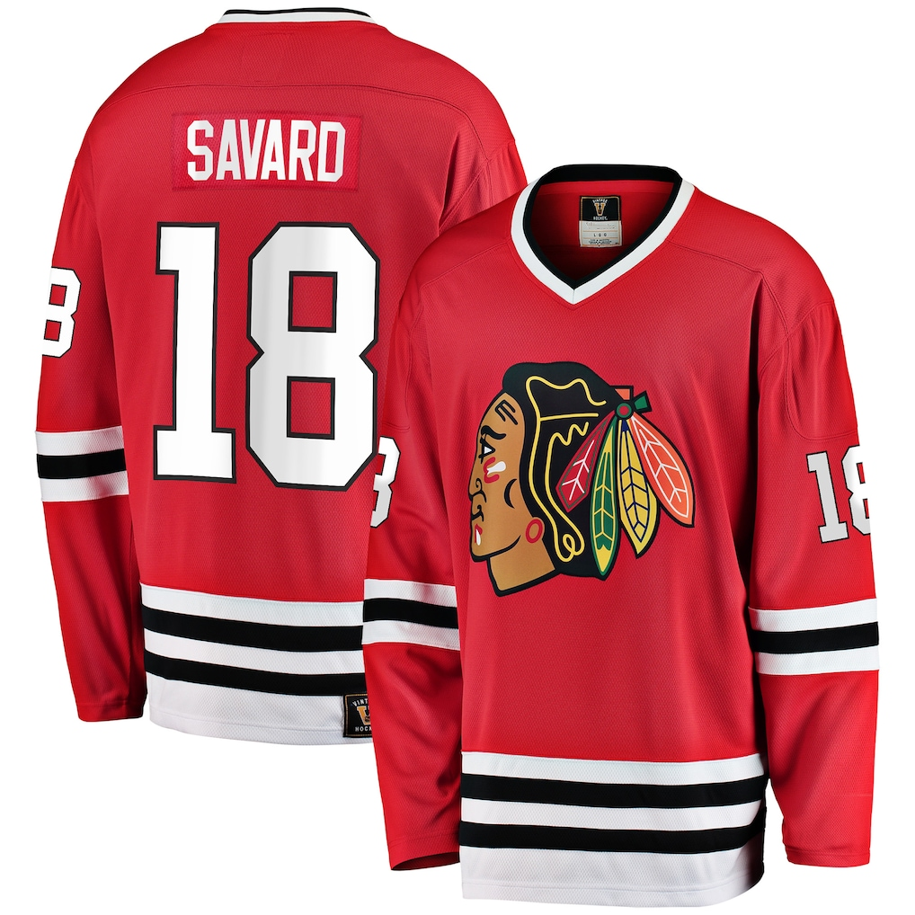 Kdoa C.Blackhawks #18 Denis Savard Red Premier Breakaway Retired Player Jerseys