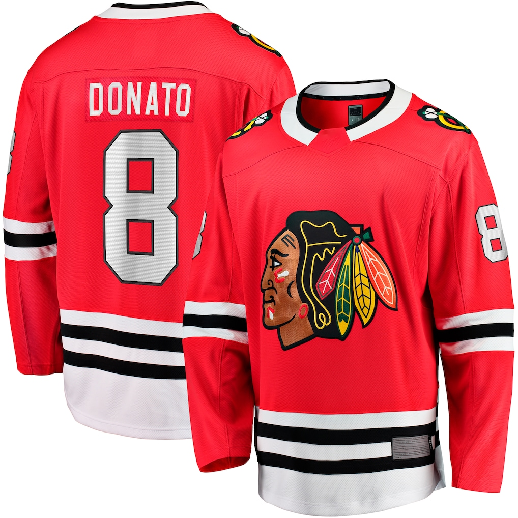 Kdoa C.Blackhawks #8 Ryan Donato Red Home Breakaway Jerseys