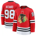 Kdoa C.Blackhawks #98 Connor Bedard Red Centennial Premium Player Jerseys
