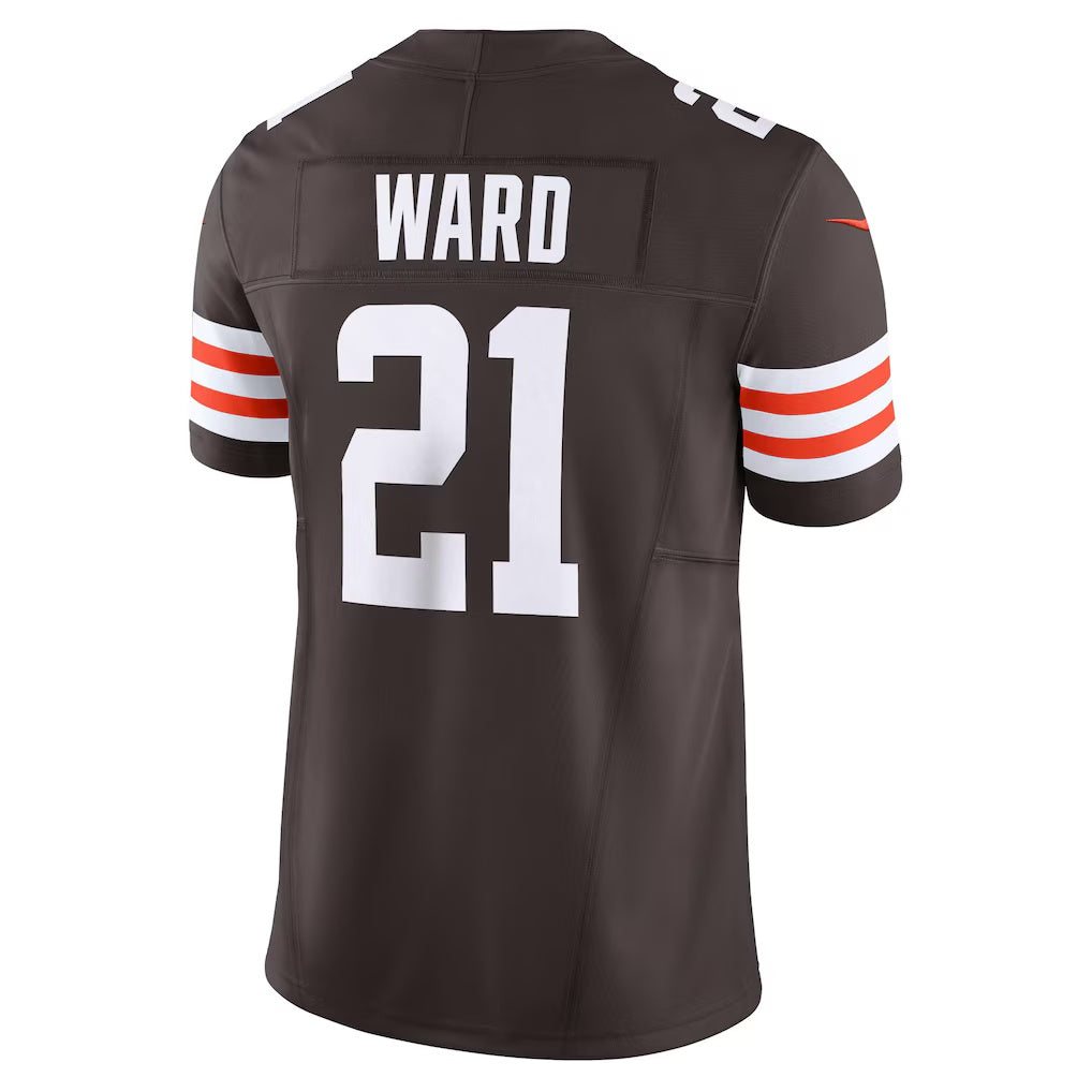 Kdoa C.Browns #21 Denzel Ward Brown Vapor F.U.S.E. Limited Stitched Jerseys