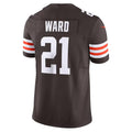 Kdoa C.Browns #21 Denzel Ward Brown Vapor F.U.S.E. Limited Stitched Jerseys