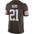 Kdoa C.Browns #21 Denzel Ward Brown Vapor Limited Stitched Jerseys