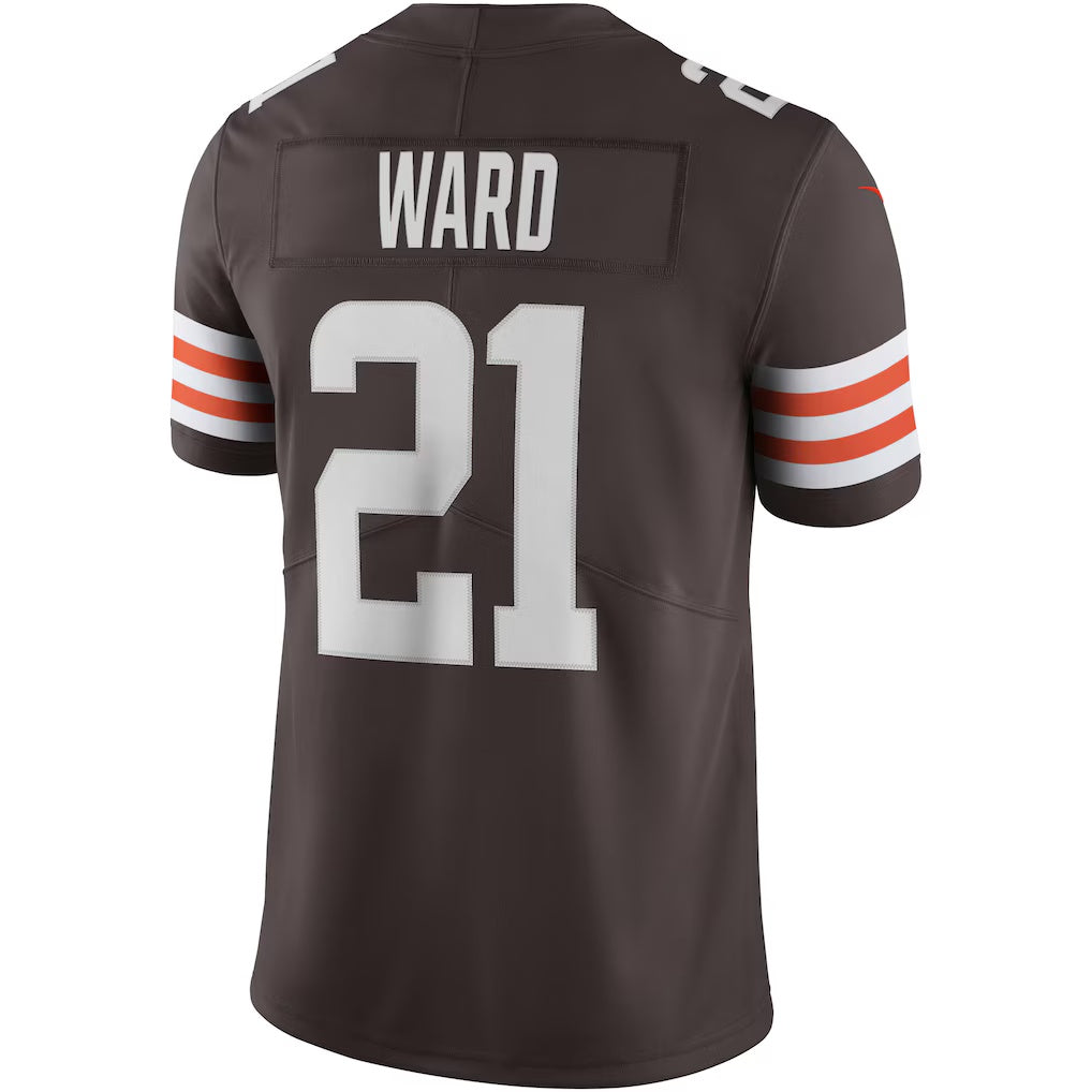 Kdoa C.Browns #21 Denzel Ward Brown Vapor Limited Stitched Jerseys