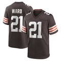 Kdoa C.Browns #21 Denzel Ward Player Brown Home Game Football Jerseys