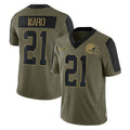 Kdoa C.Browns #21 Denzel Ward Player Salute To Service Limited Olive Football Jerseys