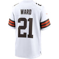 Kdoa C.Browns #21 Denzel Ward White Game Stitched Jerseys