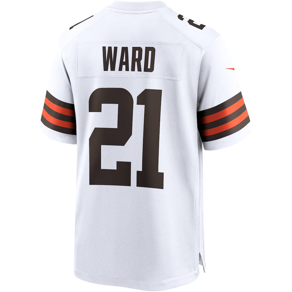 Kdoa C.Browns #21 Denzel Ward White Game Stitched Jerseys