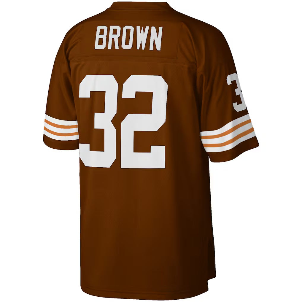 Kdoa C.Browns #32 Jim Brown Mitchell & Ness Brown Big & Tall Retired Player Replica Stitched Jerseys