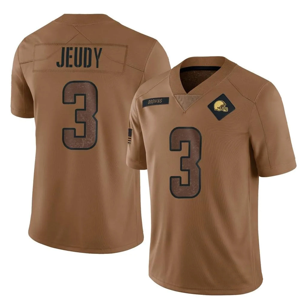 KdoaC.Browns #3 Jerry Jeudy Player Brown Salute To Service Limited Stitched Jerseys