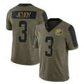 Kdoa C.Browns #3 Jerry Jeudy Player Olive Salute to Service Limited Home Game Stitched Jerseys