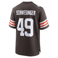 Kdoa C.Browns #49 Carson Schwesinger Brown 2025 Draft Game Stitched Jerseys