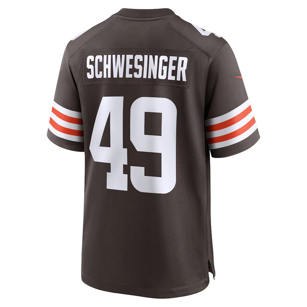 Kdoa C.Browns #49 Carson Schwesinger Brown 2025 Draft Game Stitched Jerseys