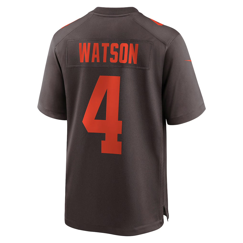 Kdoa C.Browns #4 Deshaun Watson Brown Alternate Game Stitched Jerseys