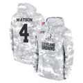 Kdoa C.Browns #4 Deshaun Watson Player Arctic Camo Salute to Service Hoodies Limited Game Stitched Jerseys
