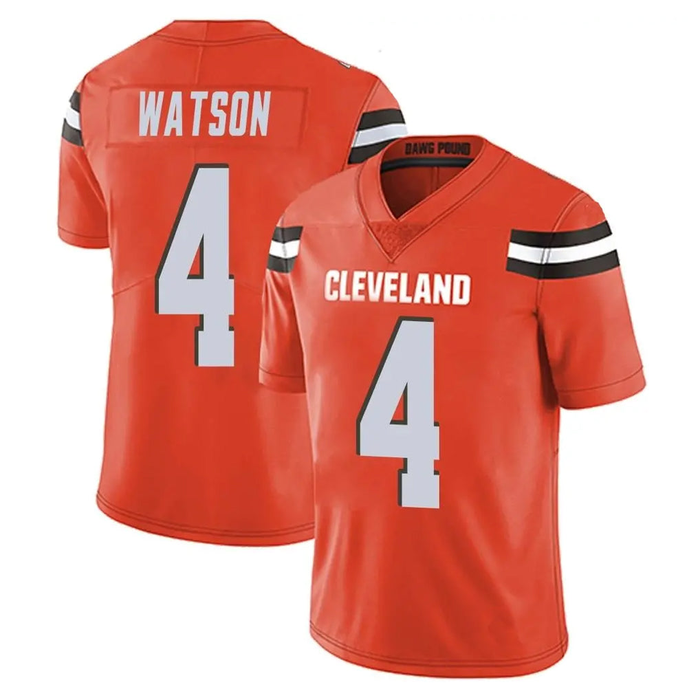 Kdoa C.Browns #4 Deshaun Watson Player Orange Alternate Vapor Untouchable Limited Home Game Stitched Jerseys