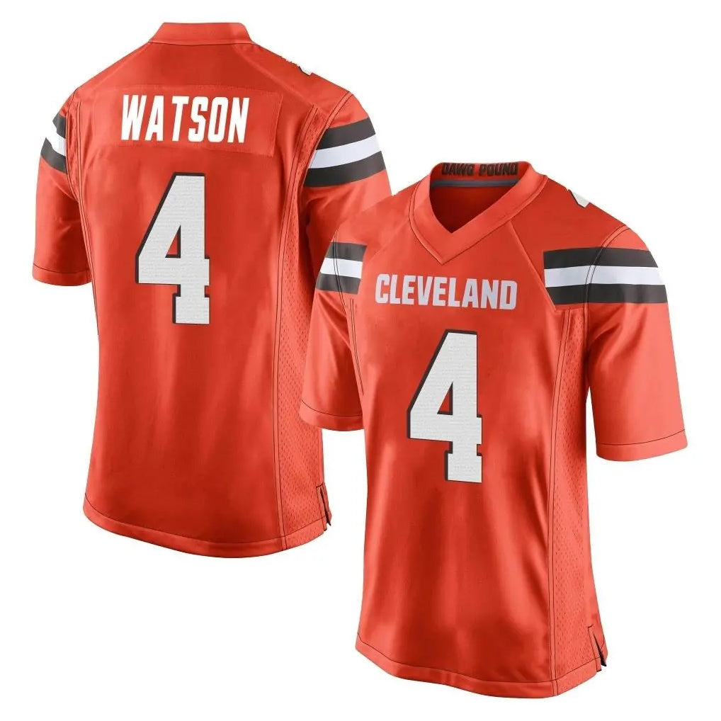 Kdoa C.Browns #4 Deshaun Watson Player Orange Home Game Stitched Jerseys