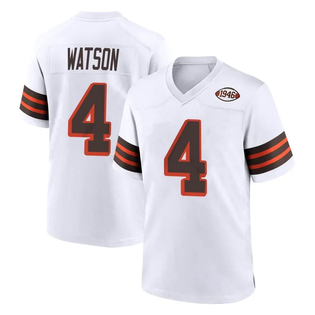 Kdoa C.Browns #4 Deshaun Watson Player White Alternate Home Game Stitched Jerseys