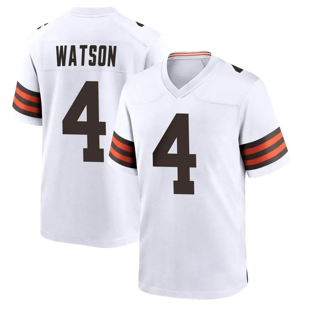 Kdoa C.Browns #4 Deshaun Watson Player White Home Game Stitched Jerseys