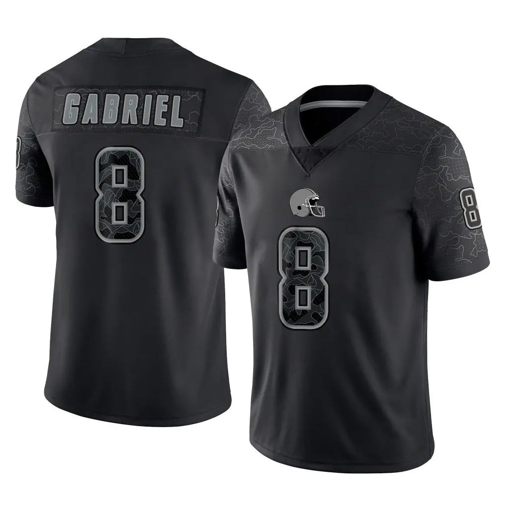 Kdoa C.Browns #8 Dillon Gabriel Player Black Reflective Home Game Stitched Jerseys