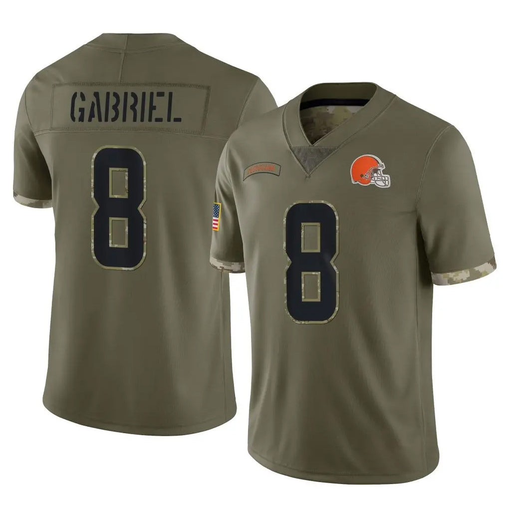 Kdoa C.Browns #8 Dillon Gabriel Player Olive Salute to Service Limited Game Stitched Jerseys